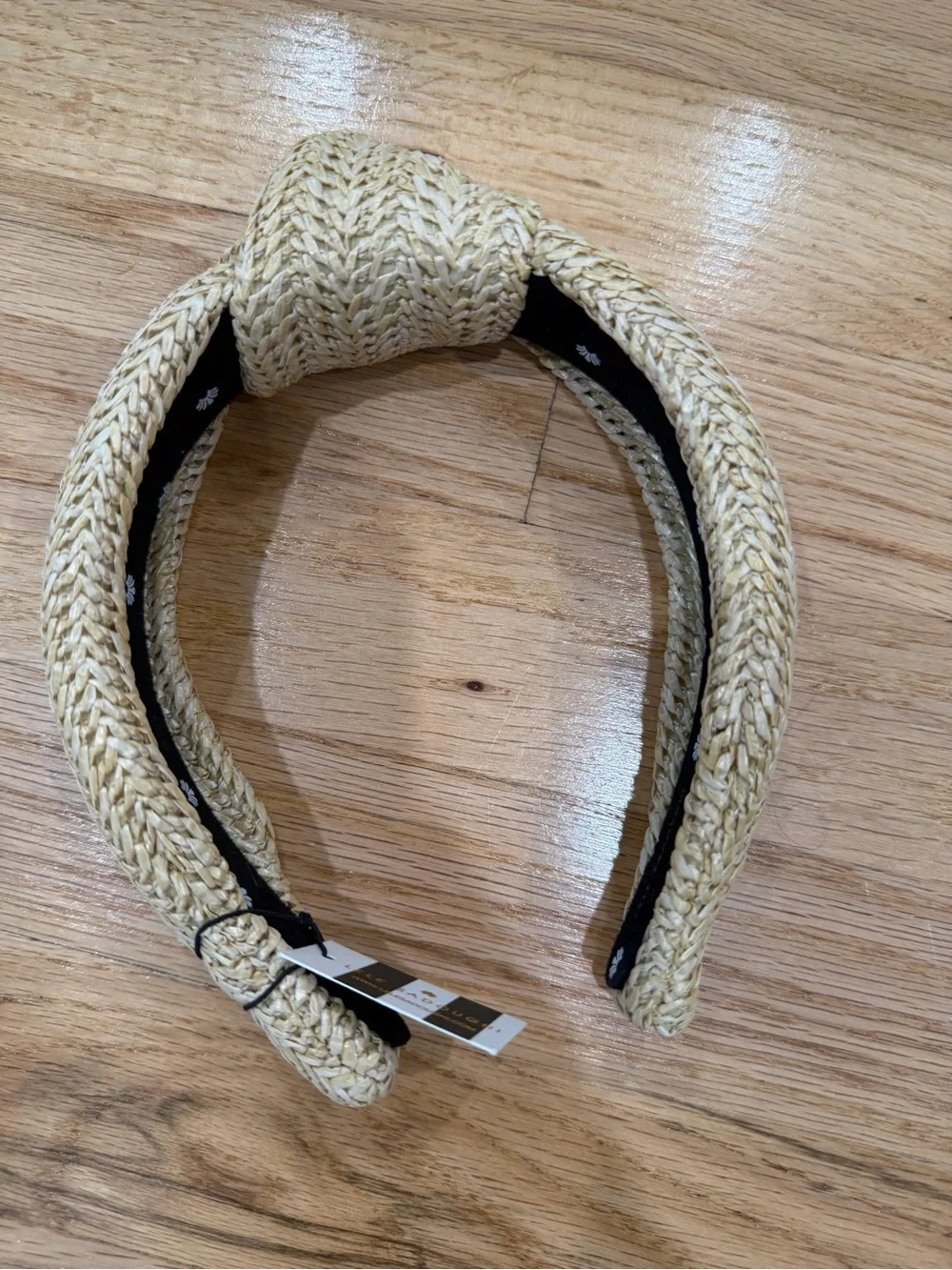 Lele Sadoughi Raffia Knotted Headband — Natural NWT